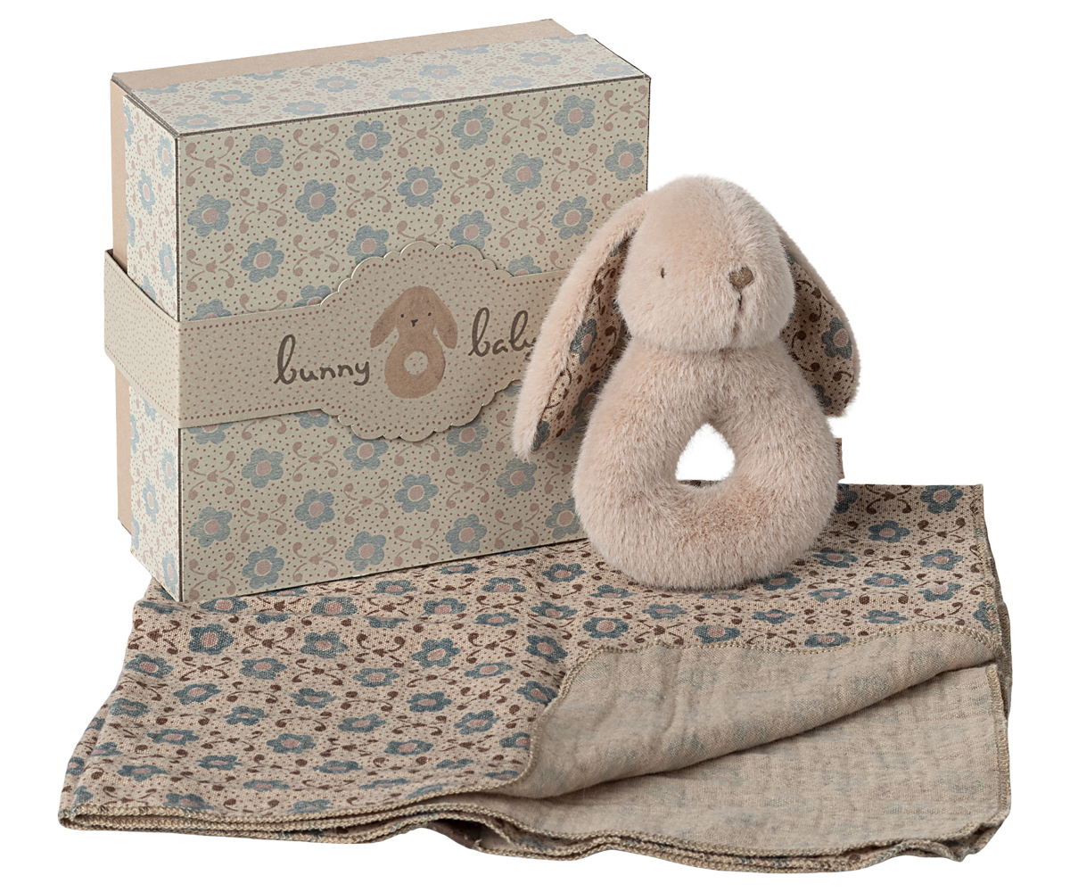 Conjunto de coelhinhos com guizos - Rosa pastel