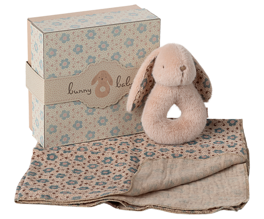 Conjunto de coelhinhos com guizos - Rosa pastel